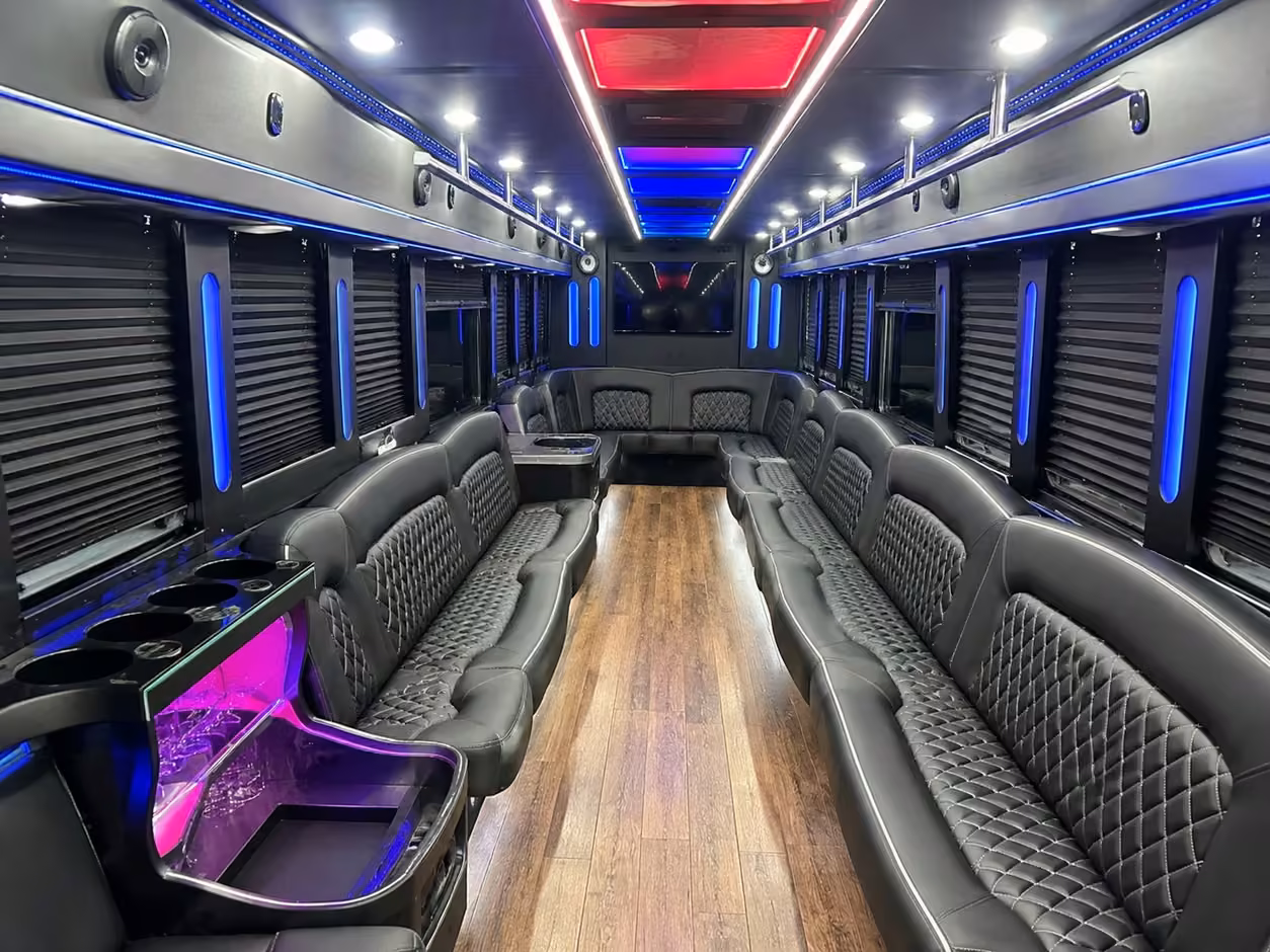 20 passenger party bus interior