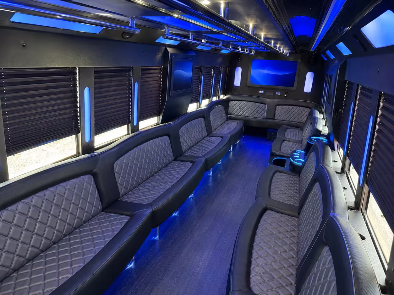 25 passenger party bus interior