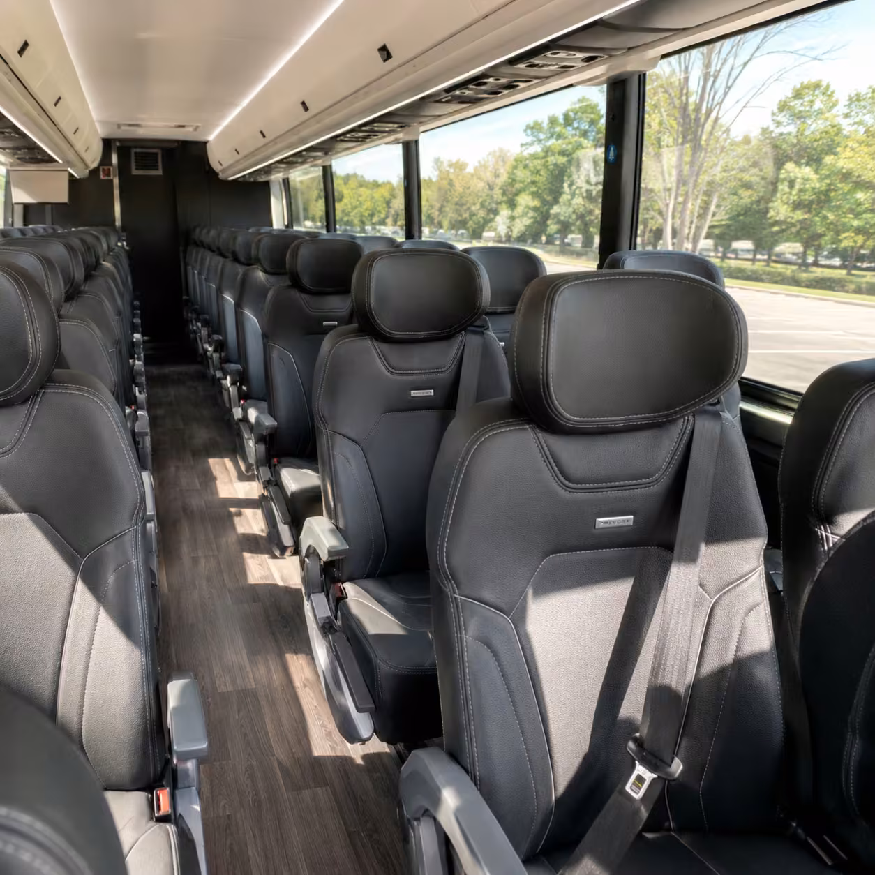 40 56 passenger charter bus inside