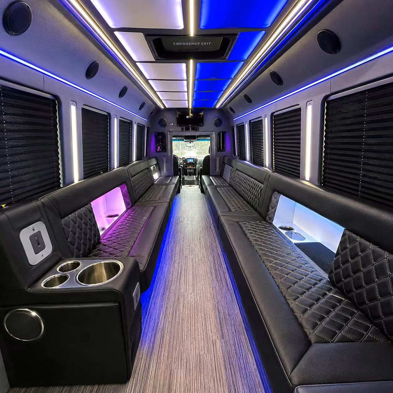40 passenger party bus interior
