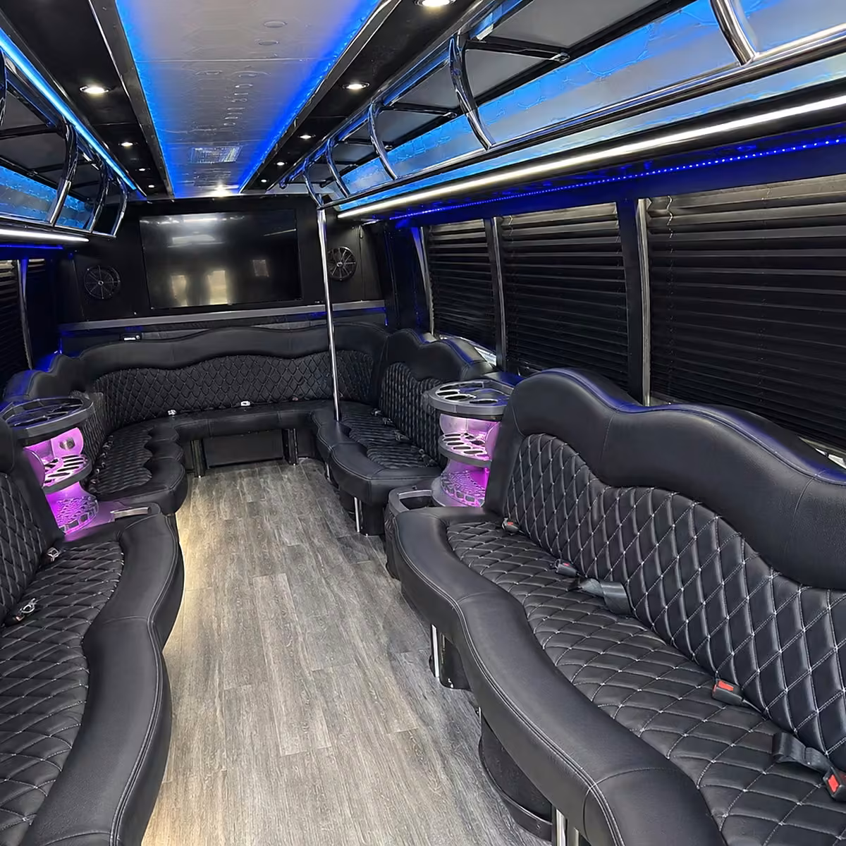 50 passenger party bus interior