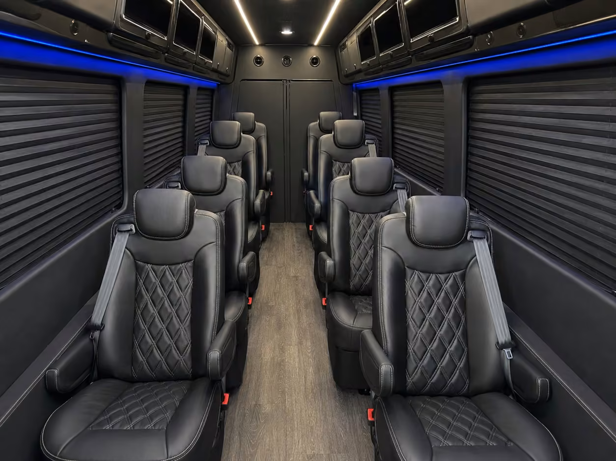 sprinter van rental with driver interior